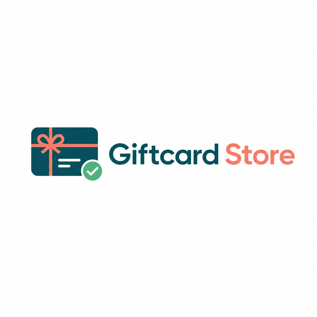 Концепция A: одиночная карта с зелёной галочкой и надписью Giftcard Store