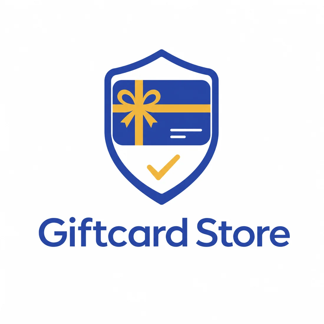 Концепция B: щит с галочкой и надписью Giftcard Store