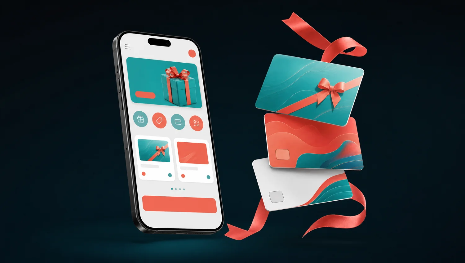 Концепт сайта-магазина и приложения Giftcard Store в фирменном стиле